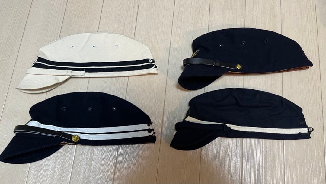 日本海軍　士官・下士官兵略帽(艦内帽)4個セット　中田商店製レプリカ