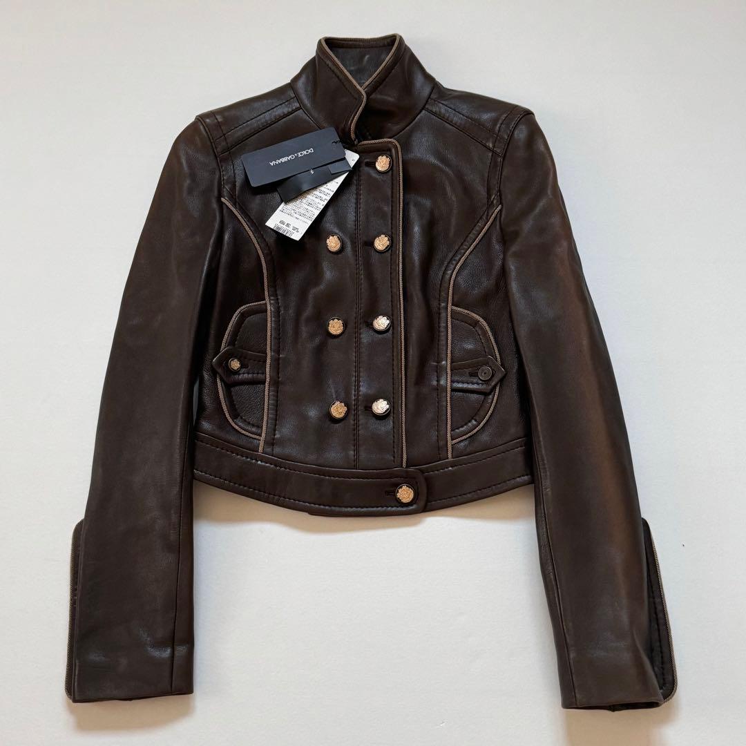 【未使用タグ付】ドルチェ&ガッバーナ レザーバイカージャケット 定価58万円