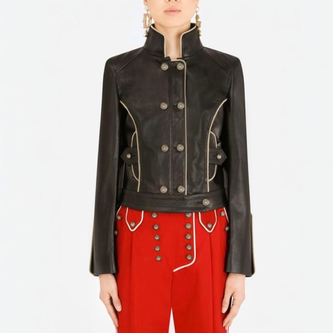 【未使用タグ付】ドルチェ&ガッバーナ レザーバイカージャケット 定価58万円