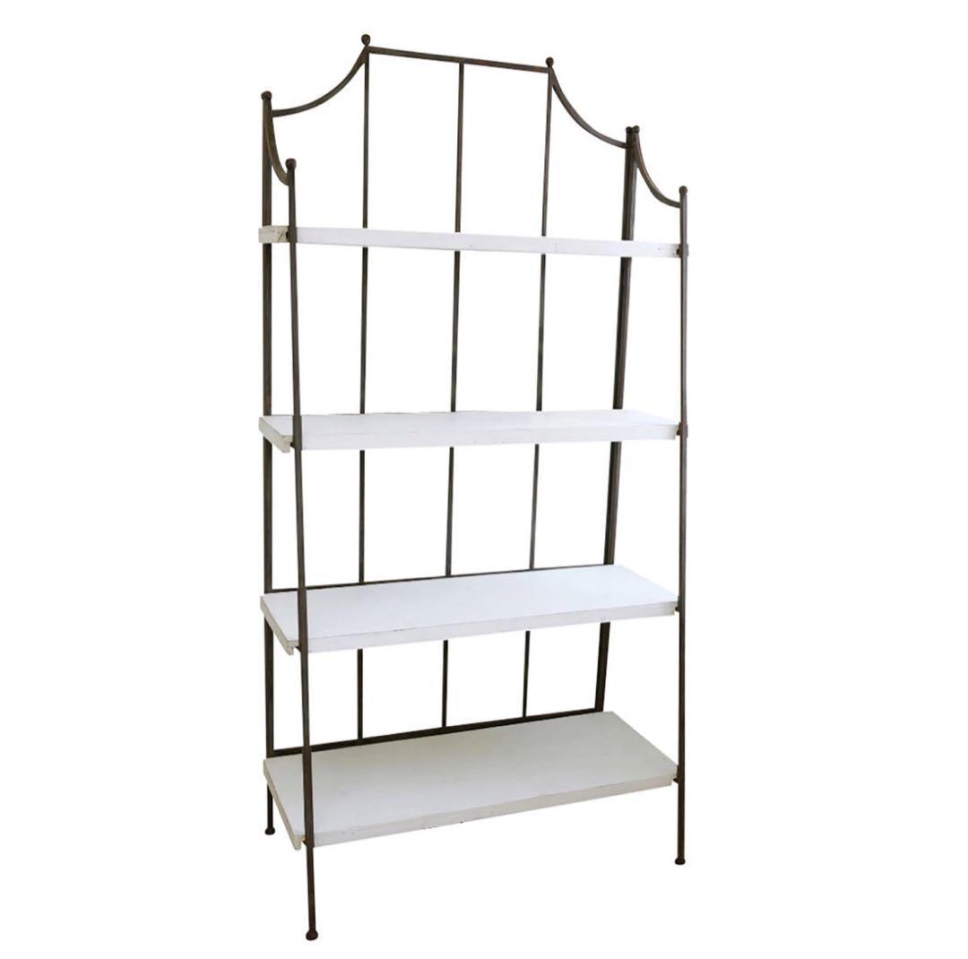 ミハス・フォーティアシェルフ/棚/白/アイアンと木製の4段シェルフ