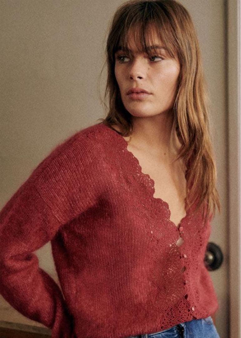美品 ⭐︎ SEZANE ⭐︎ モヘアレースカーディガン ホワイト