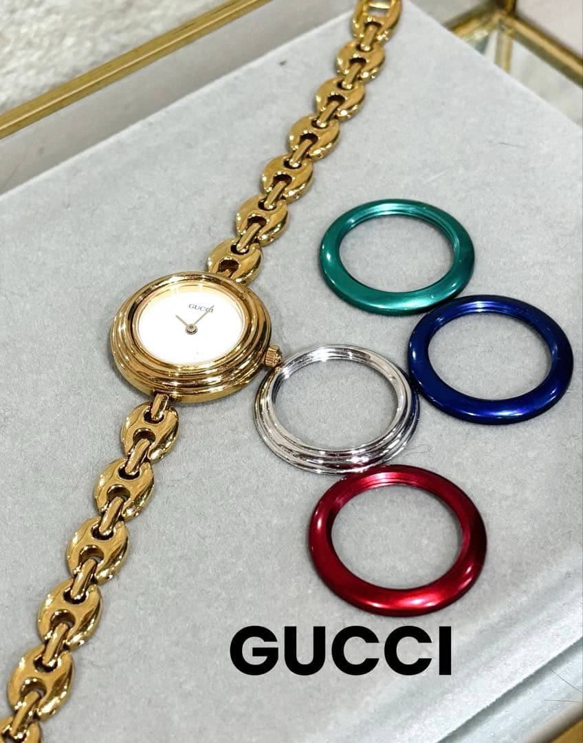 美品　GUCCI グッチ チェンジベゼル レディース腕時計　5色
