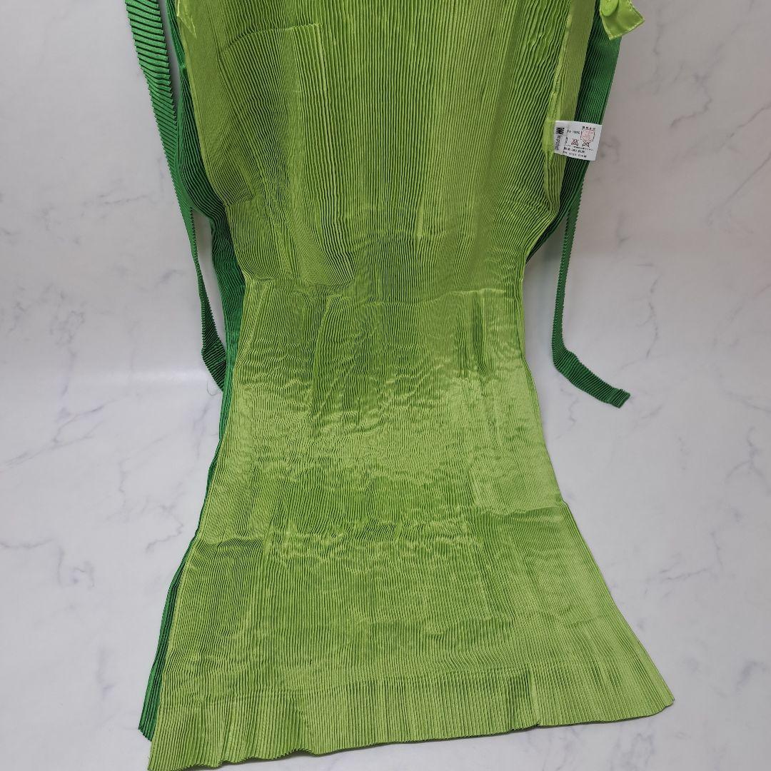 20251104　イッセイミヤケ　エプロン　バイカラー　グリーン　※値下げ不可.