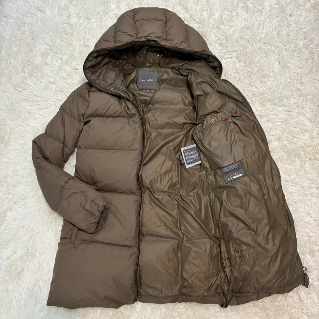 デュベティカ ダウンジャケット グースダウン ロングコート ブラウン フード付き