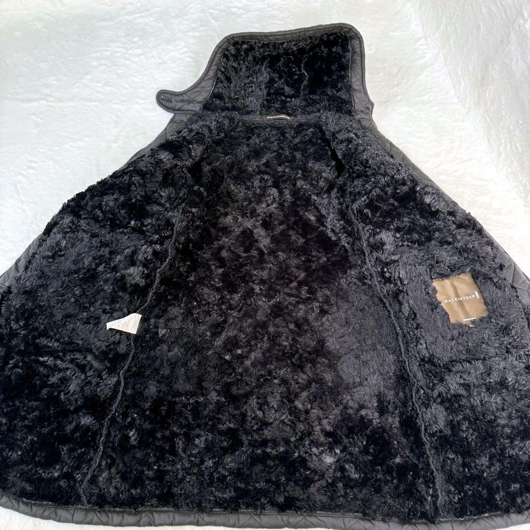 美品✨マッキントッシュ　ボアキルティング フーデッドコート英国製　ブラック　36