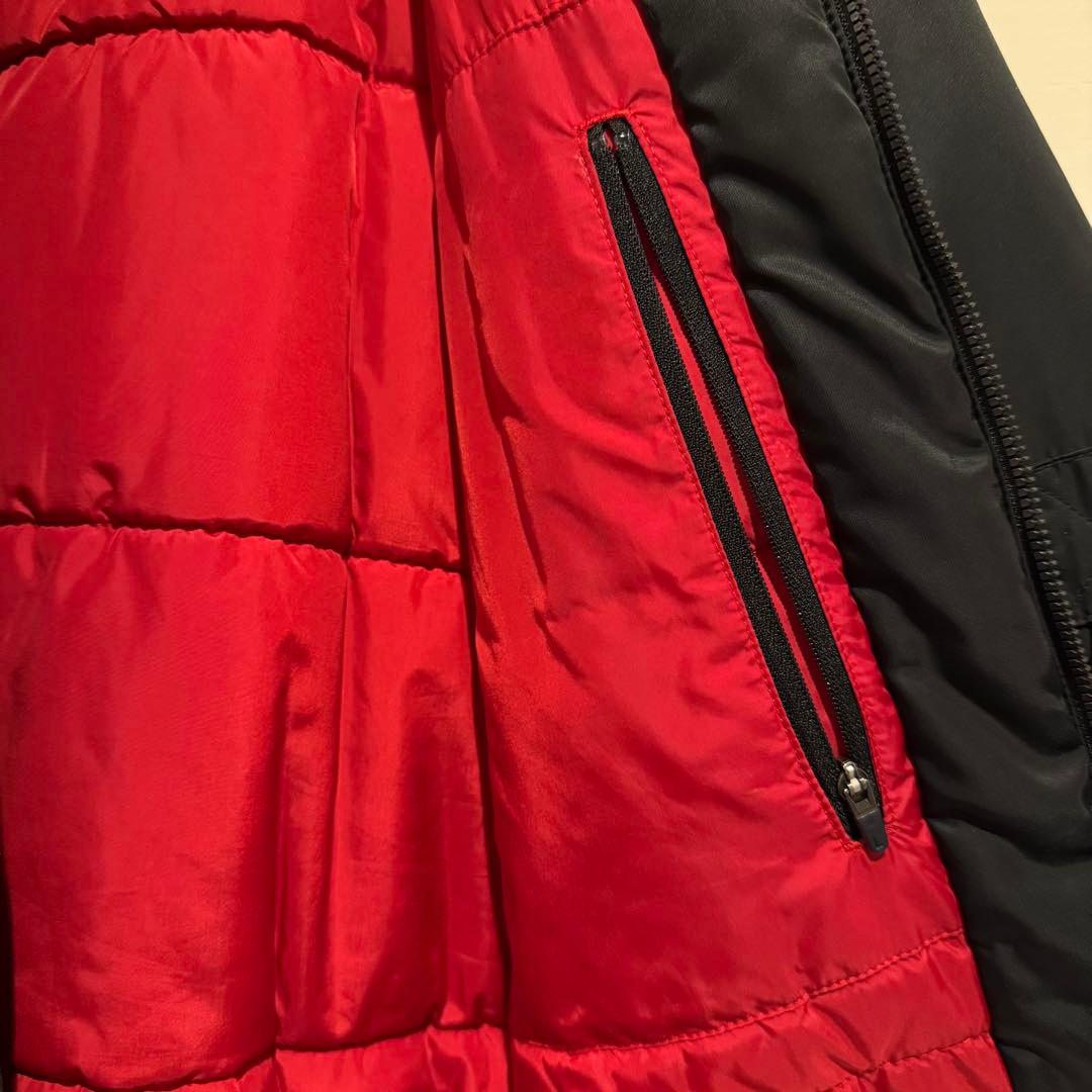 美品‼️LACOSTE MA-1 ブラックジャケット 裏地 赤 ラコステ L高級感