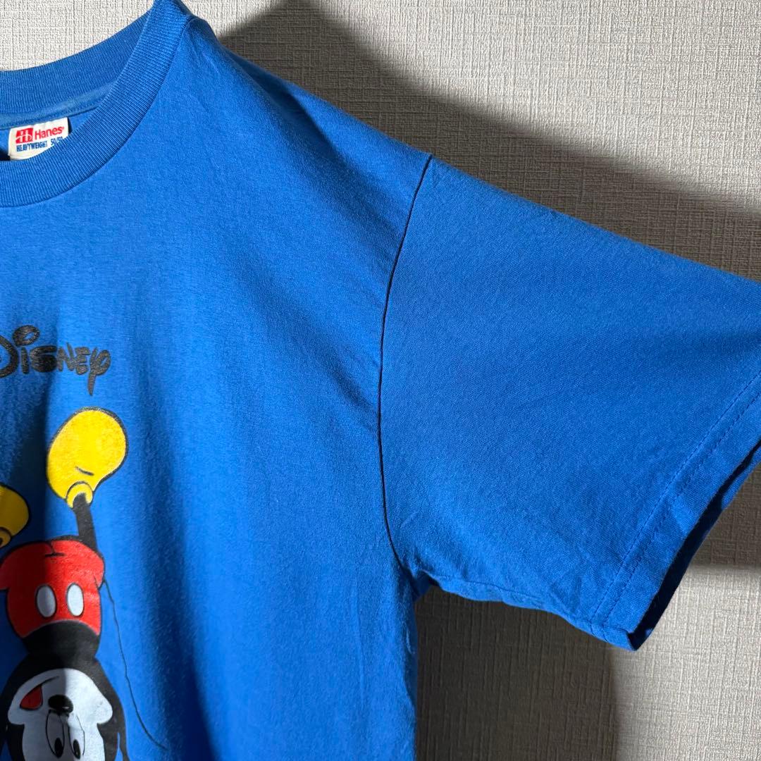 USA製★逆立ちミッキー Tシャツ Disney Hanes ビッグロゴ M〜L