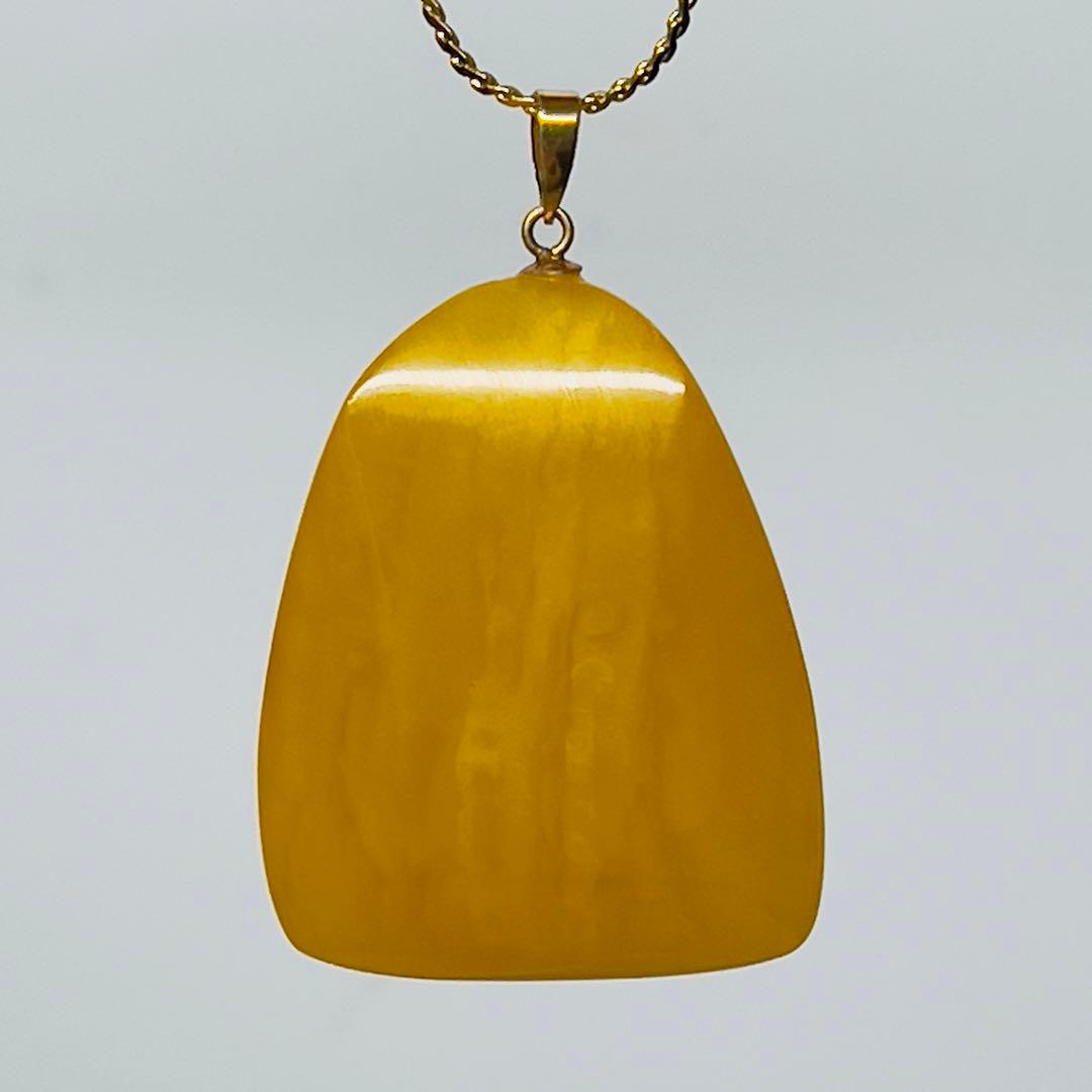 天然蜜蝋琥珀 ロイヤルアンバーK18ペンダントトップ