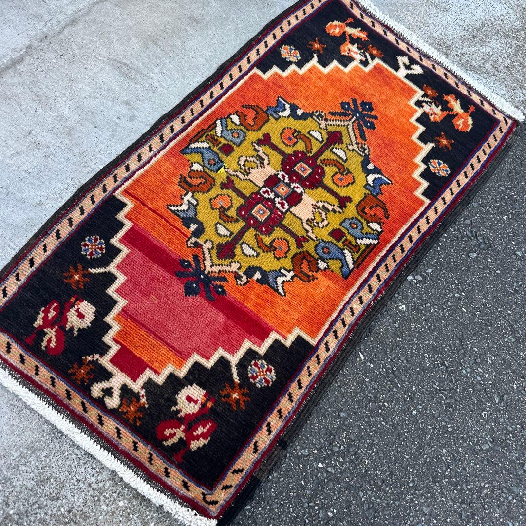 年代トルコラグアンティークラグヴィンテージ ラグ53cmx96cm