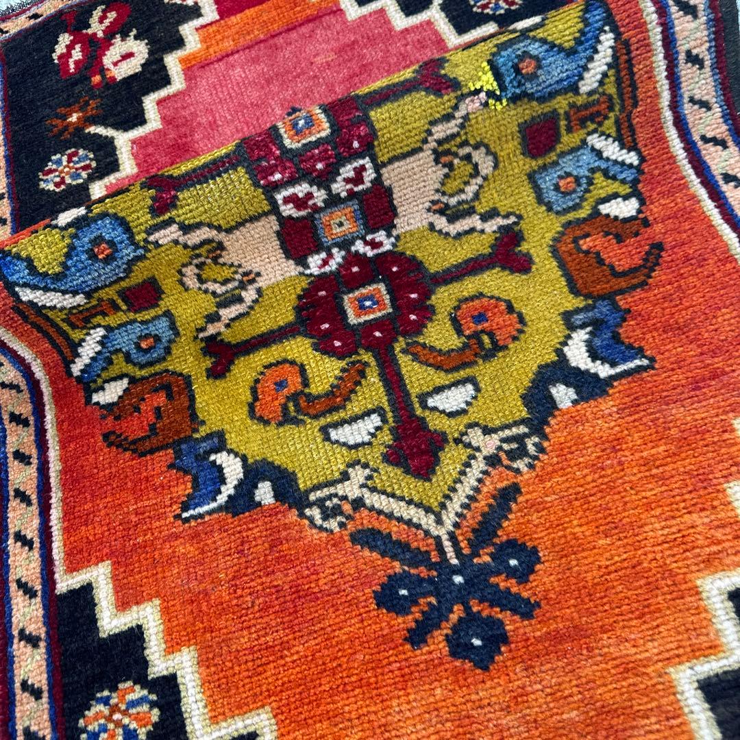 年代トルコラグアンティークラグヴィンテージ ラグ53cmx96cm