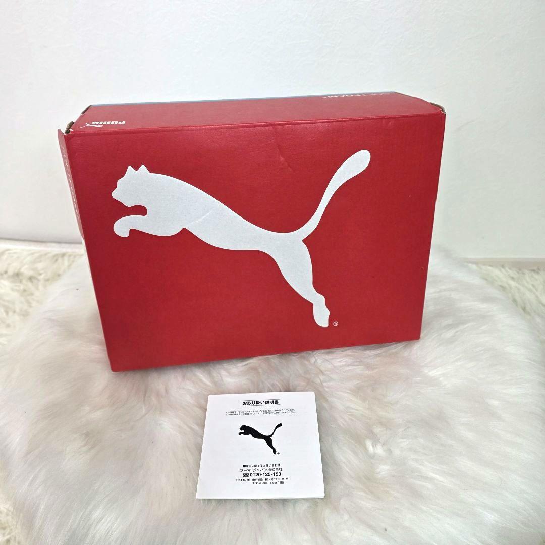 プーマ　カシーア グラフィック　ブルー　フラワ　ホワイト　厚底　スニーカー　23