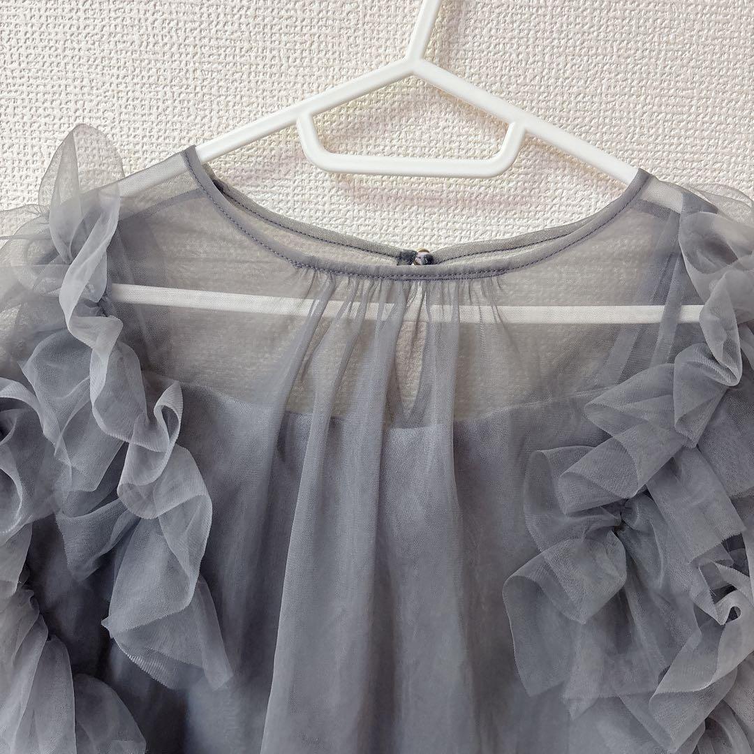 LEPSIM 【F】グレー サロペット　チュール　オケージョン　結婚式　ドレス