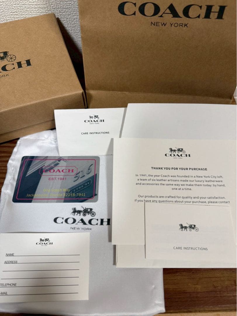 COACH 二つ折り財布 ブラウン/イエロー