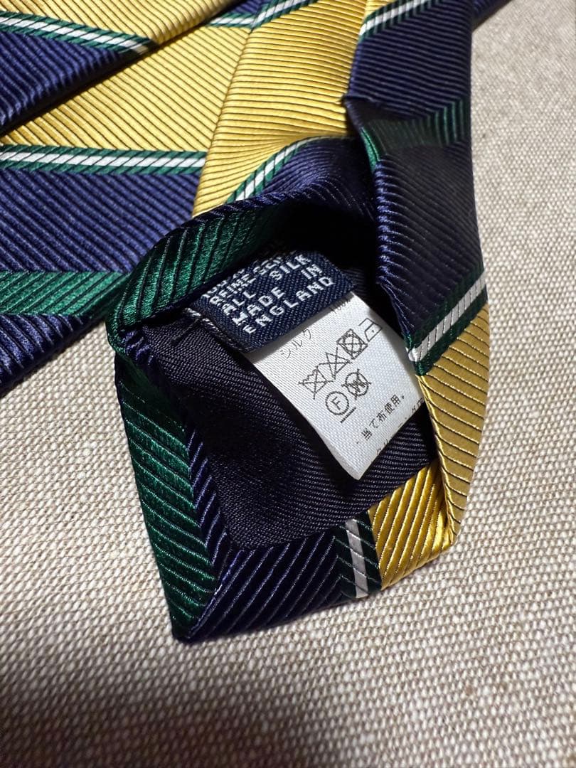 【新品】Drake's／BEAMS F別注品／マルチブロックストライプ／英国製