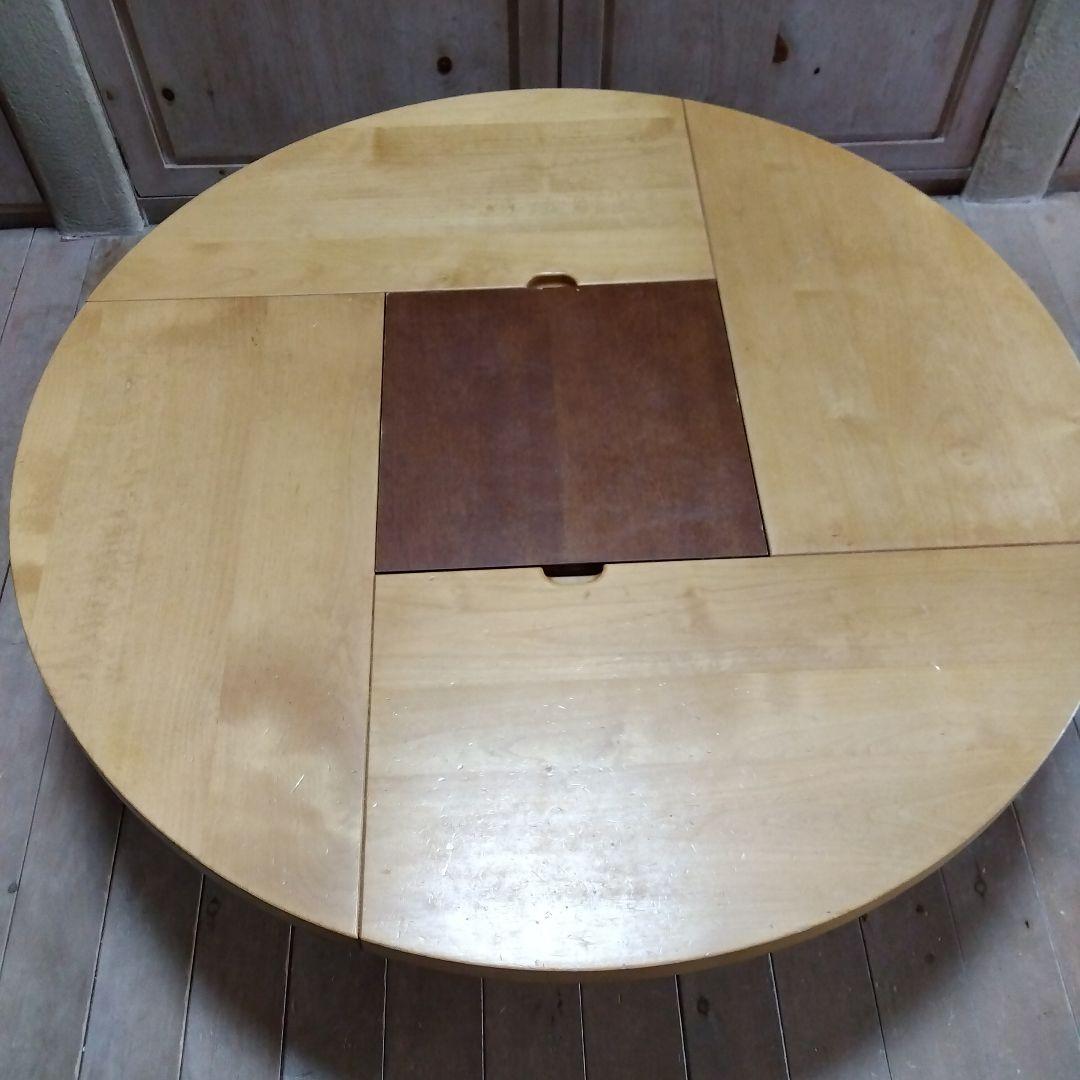 着払い　最終価格　北欧風ちゃぶ台　1台3役　　静岡家具　座卓、収納箱　高さ調節可