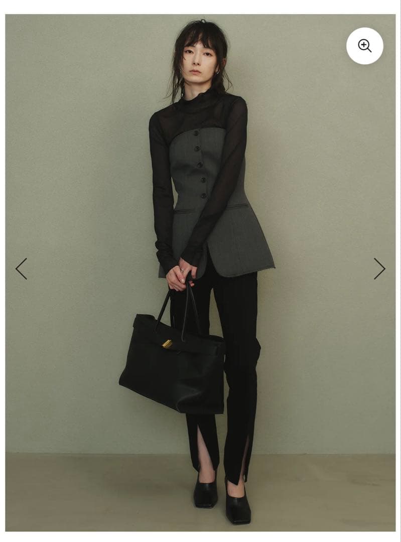 1/25限定価格　新品☆ánuans ブラック ベルトディテールバッグ　トート