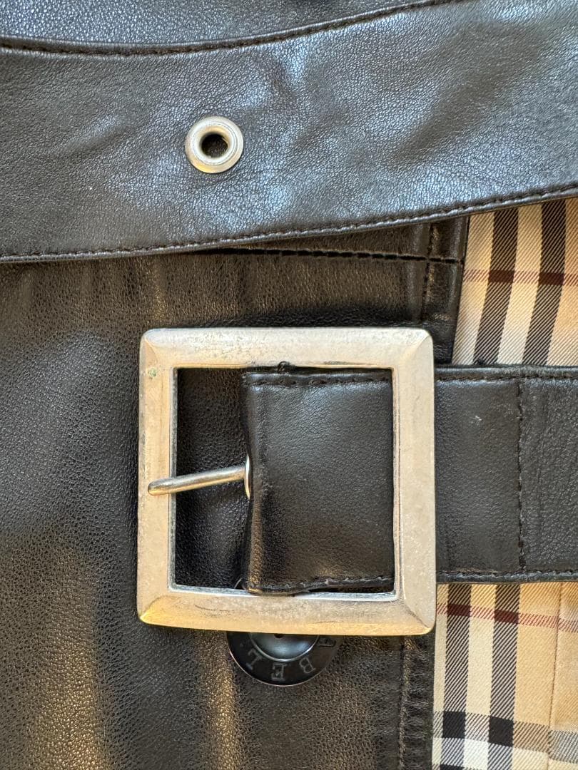 バーバリーブラックレーベル ラムレザー コート M
