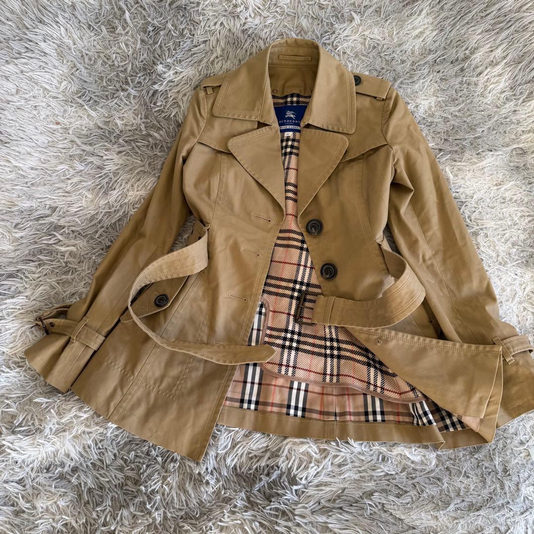 美品 BURBERRY BLUE LABEL ライナー トレンチコート チェック