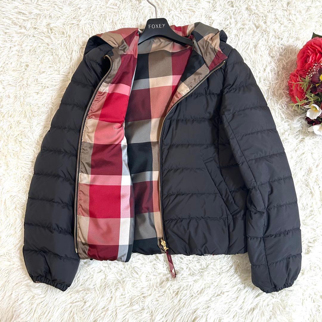 極美品✨リバーシブル 赤チェックブルーレーベルクレストブリッジ ダウンジャケット