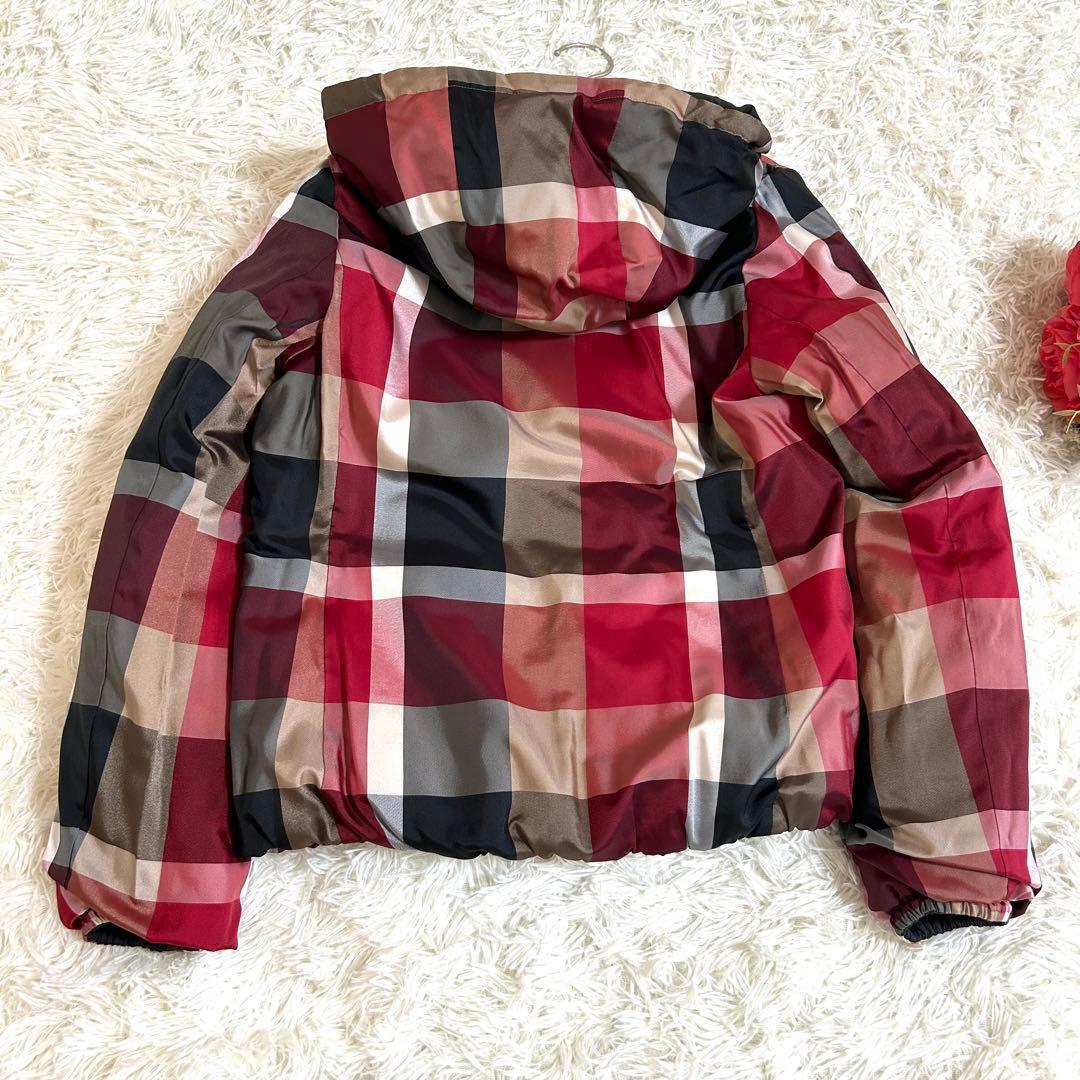 極美品✨リバーシブル 赤チェックブルーレーベルクレストブリッジ ダウンジャケット