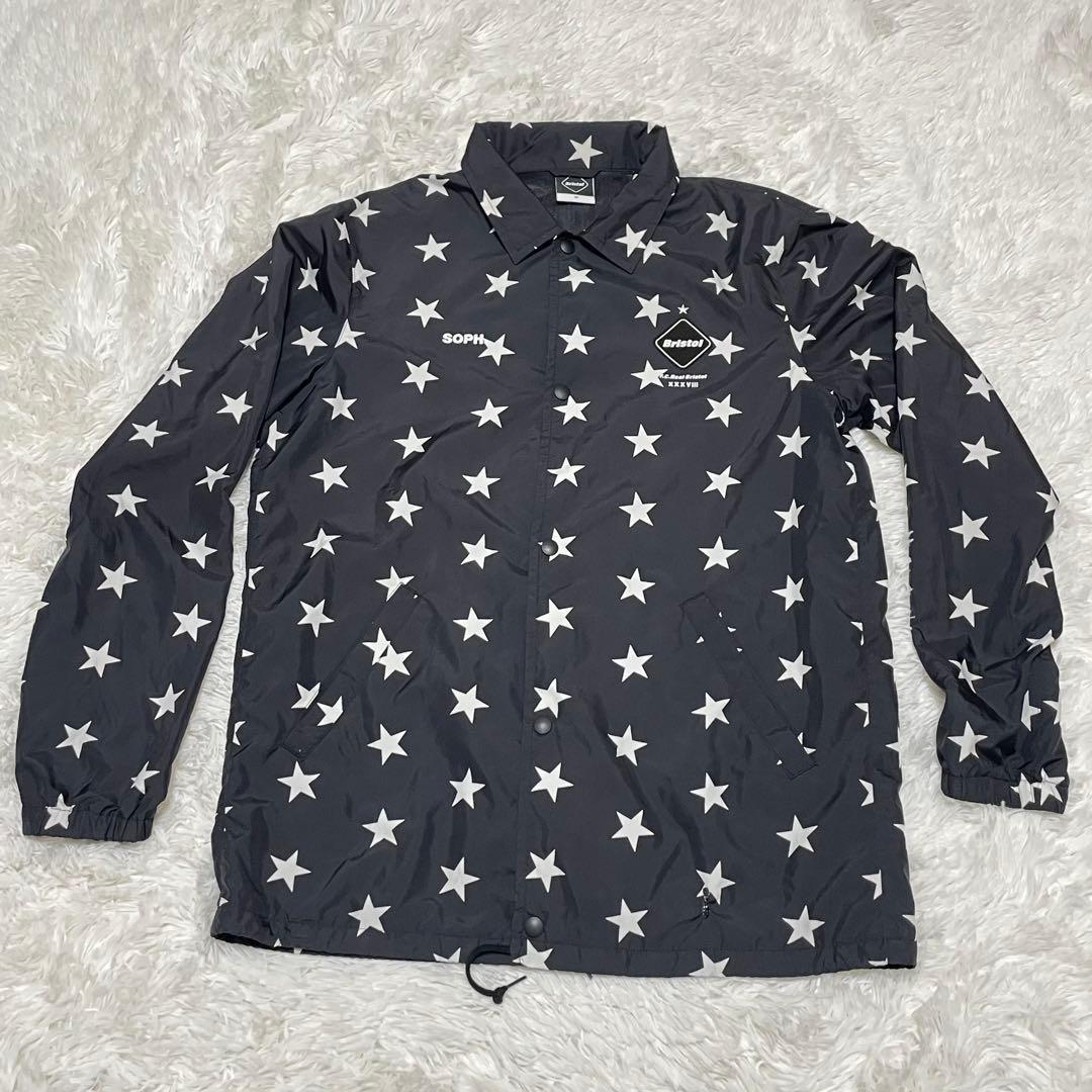 F.C.R.B.　コーチ ジャケット　スター柄　M　ブラック　アウター