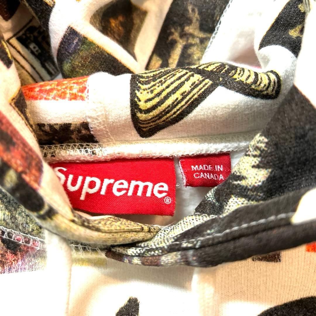 Supreme ⭐️キムタク着用 総柄 総ロゴ 入手困難 ホワイト希少色パーカー