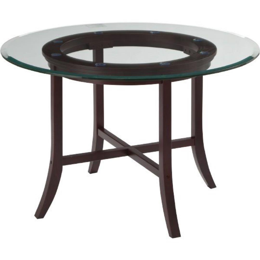 577 ニトリ ビッテ3 丸型ガラステーブル 廃盤 希少 北欧風 ダイニング　a