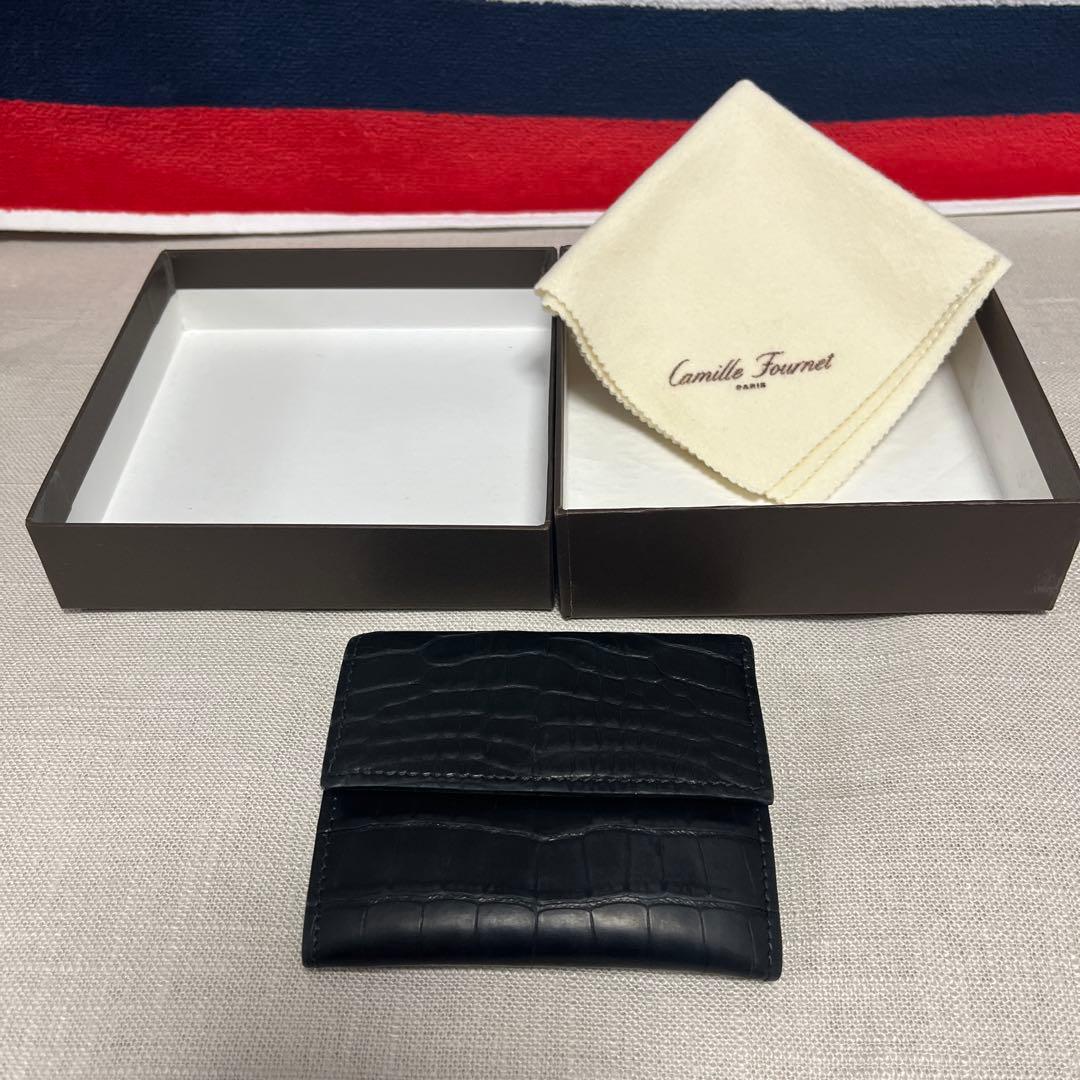 カミーユフォルネ　総クロコダイル　黒　ケース
