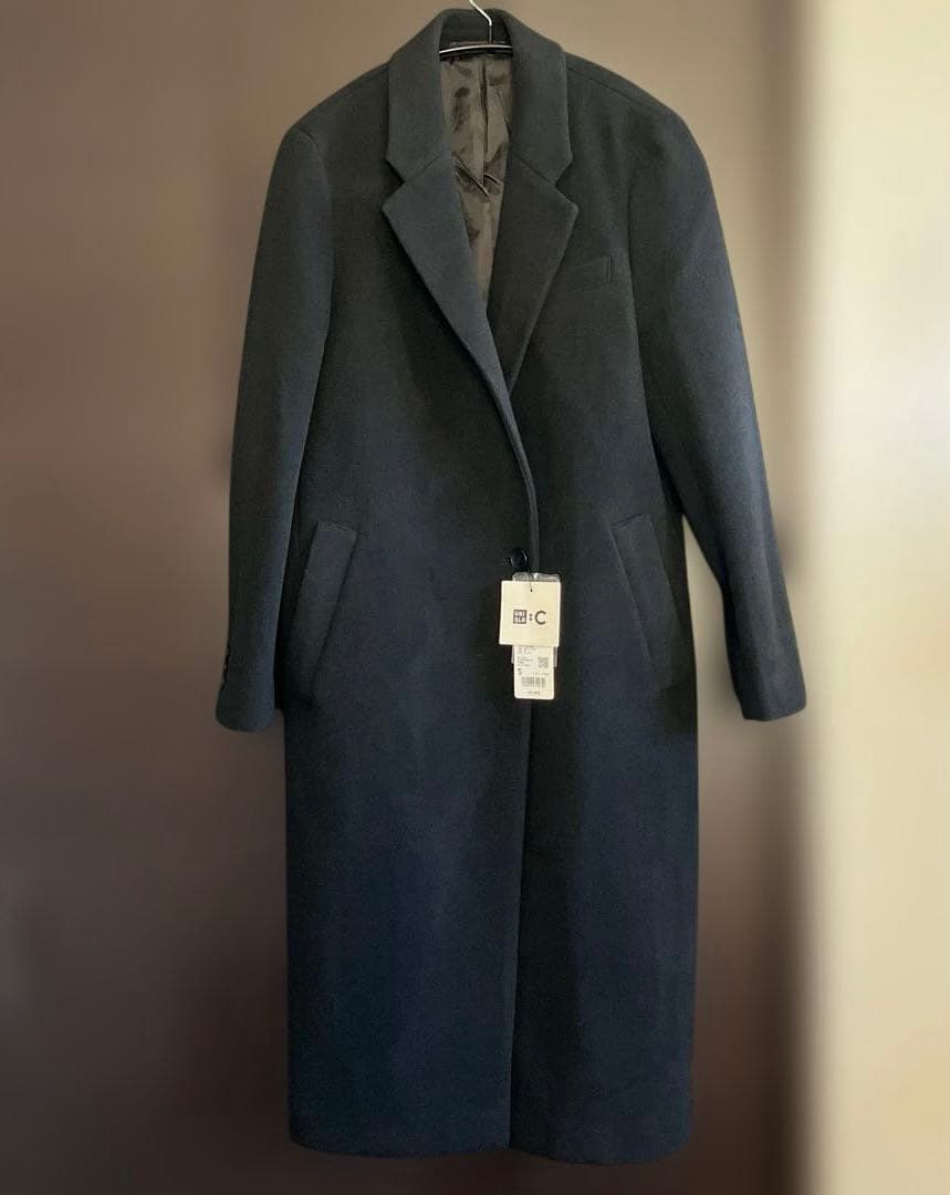 【新品・未使用・タグ付き】UNIQLO:C ロングコート ブラックS