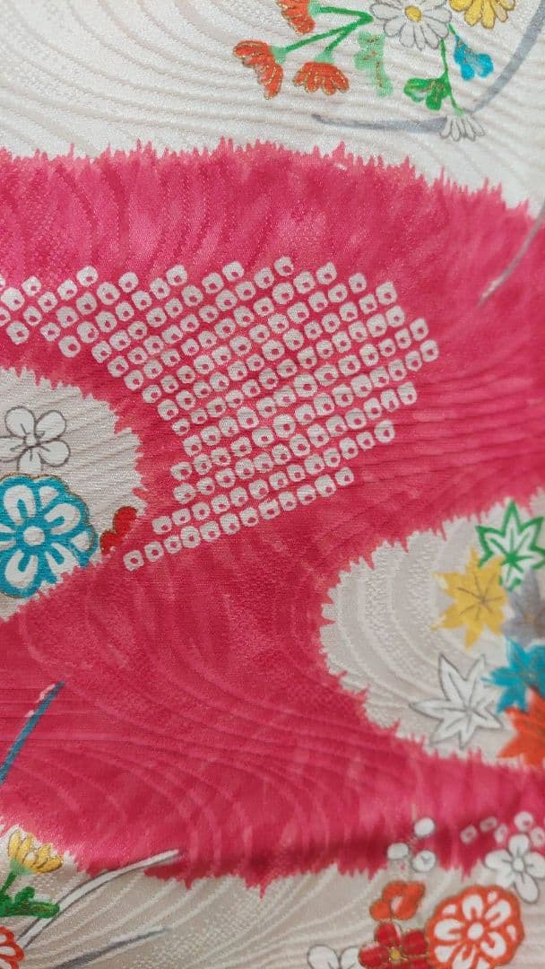 NA54アンティーク子供着物正絹しつけ糸着丈107センチ裄丈57センチ