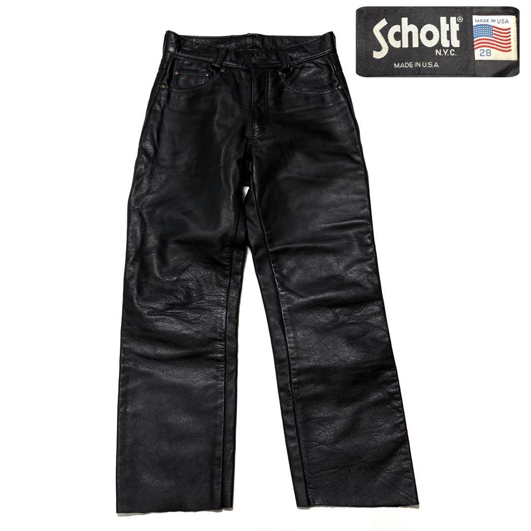【まっちー】Schott®︎ N.Y.C. USA製 本革 レザーパンツ