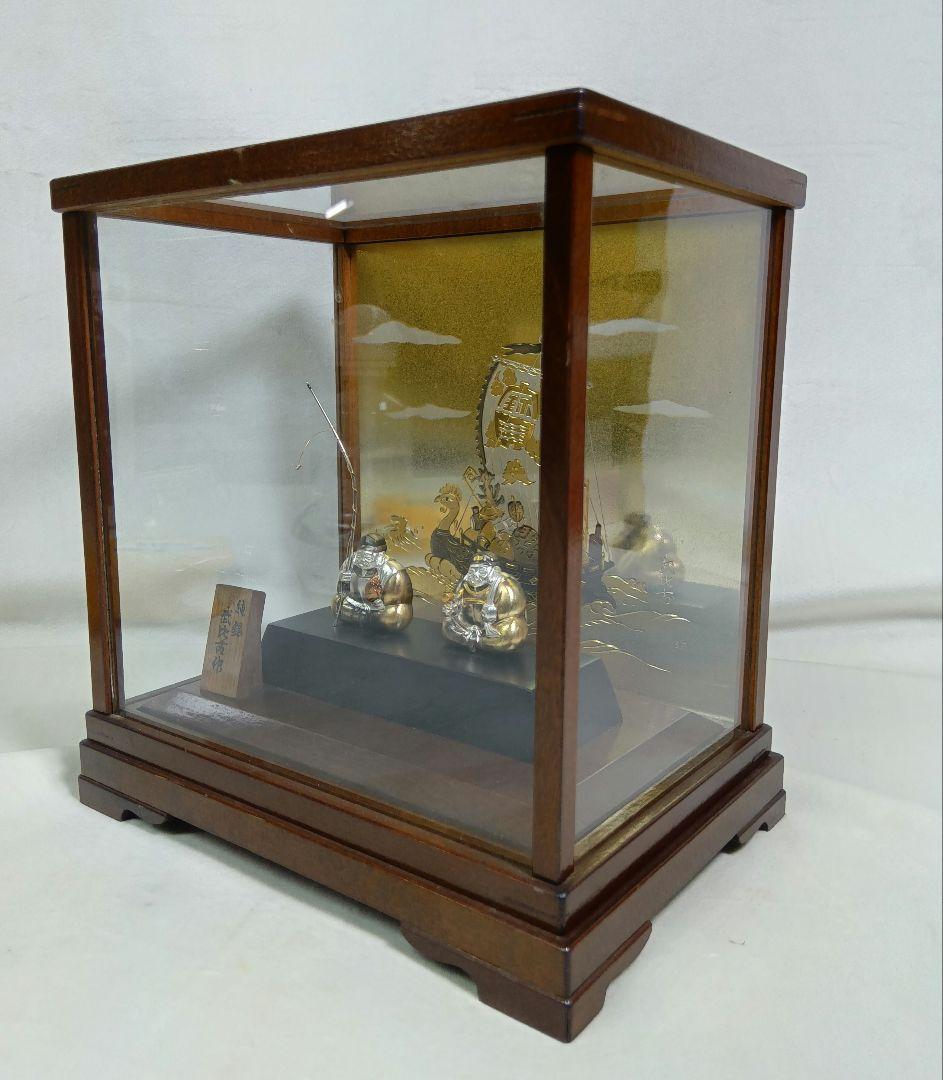 武比古作　純銀　恵比寿天　大黒天　宝船　置物　インテリア　縁起物　刻印有り