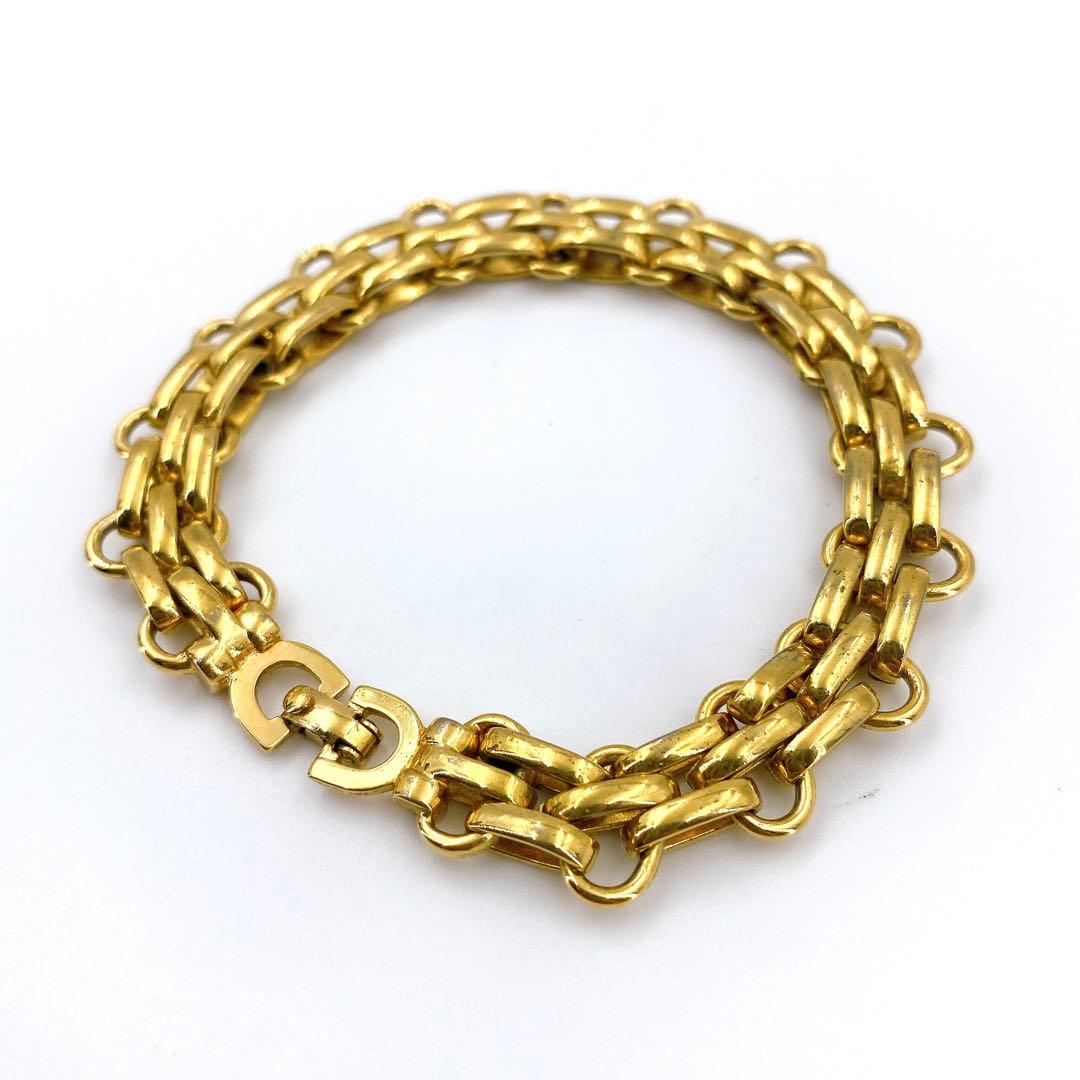 【美品】クリスチャン ディオール Dior チェーン ブレスレット ゴールド