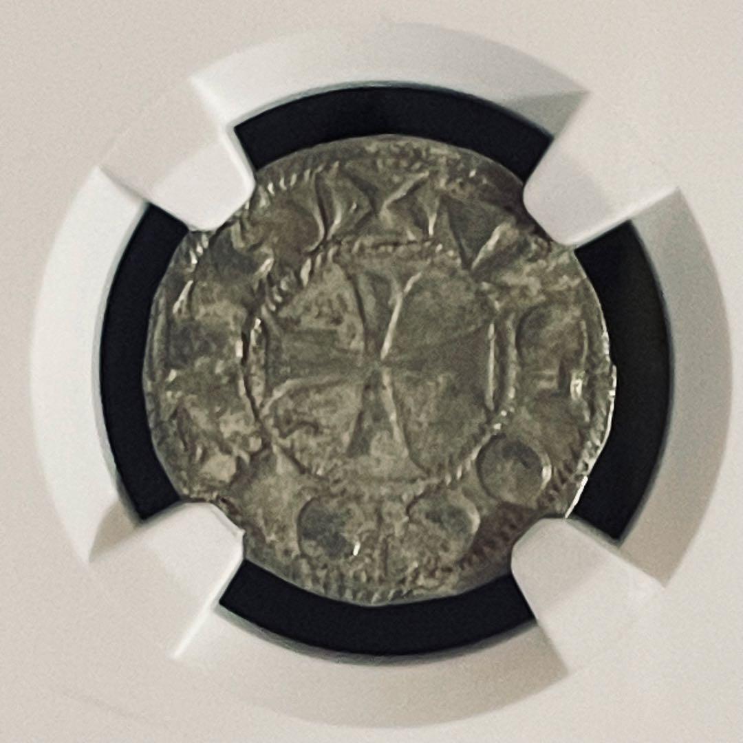 フランスアンティーク ラ・マルシュ伯領 デニール銀貨 中世鋳造 希少