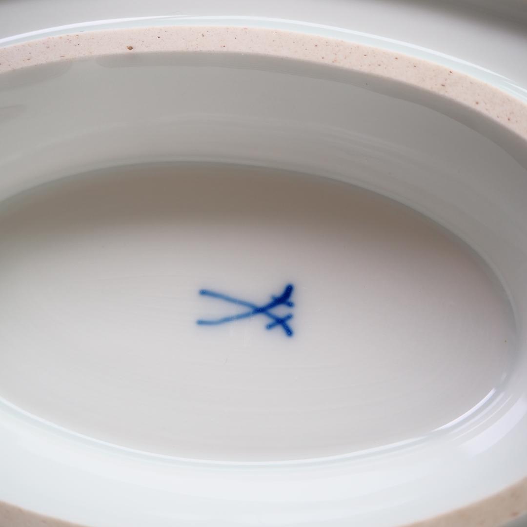 極美品　Meissen マイセン ピンクローズ グレイビーボート　ソース　F7