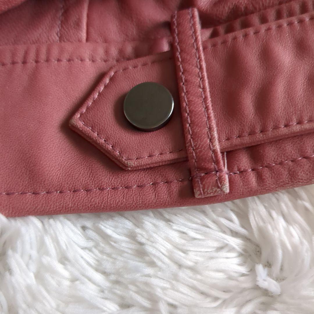 GRACE CONTINENTAL ラムレザー ファー ライダース 38 ピンク