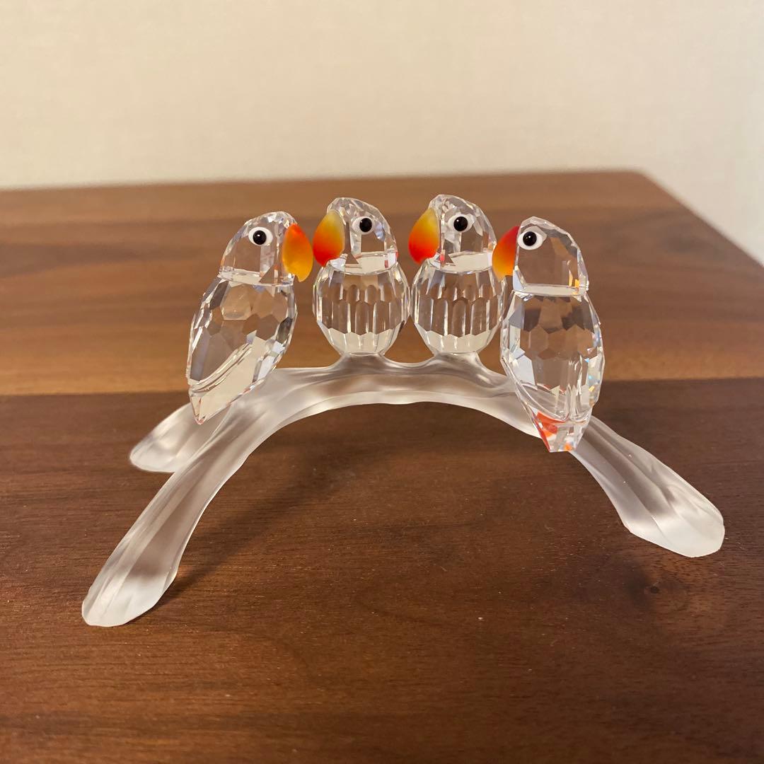 スワロフスキー置物　鳥　インコ