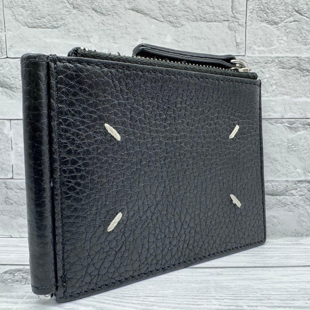 【極美品】メゾンマルジェラ 4ステッチ マネークリップ レザー ブラック