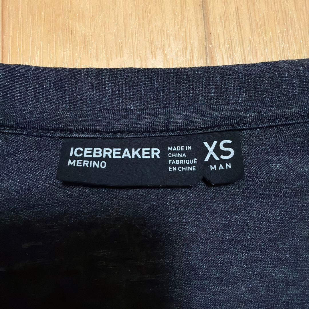 アイスブレーカー カーディガン メンズ XS ブラックヘザー