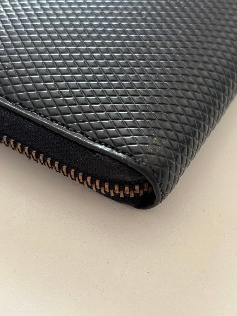 コムデギャルソン ラウンドファスナー レザー 長財布 黒