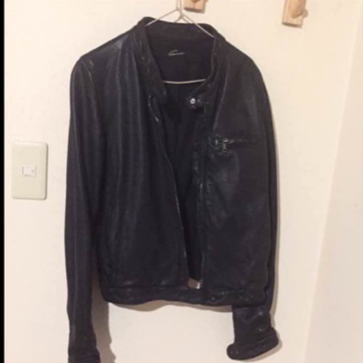  Leopard様 スタニングルアー レザー ジャケット ルシェルブルー