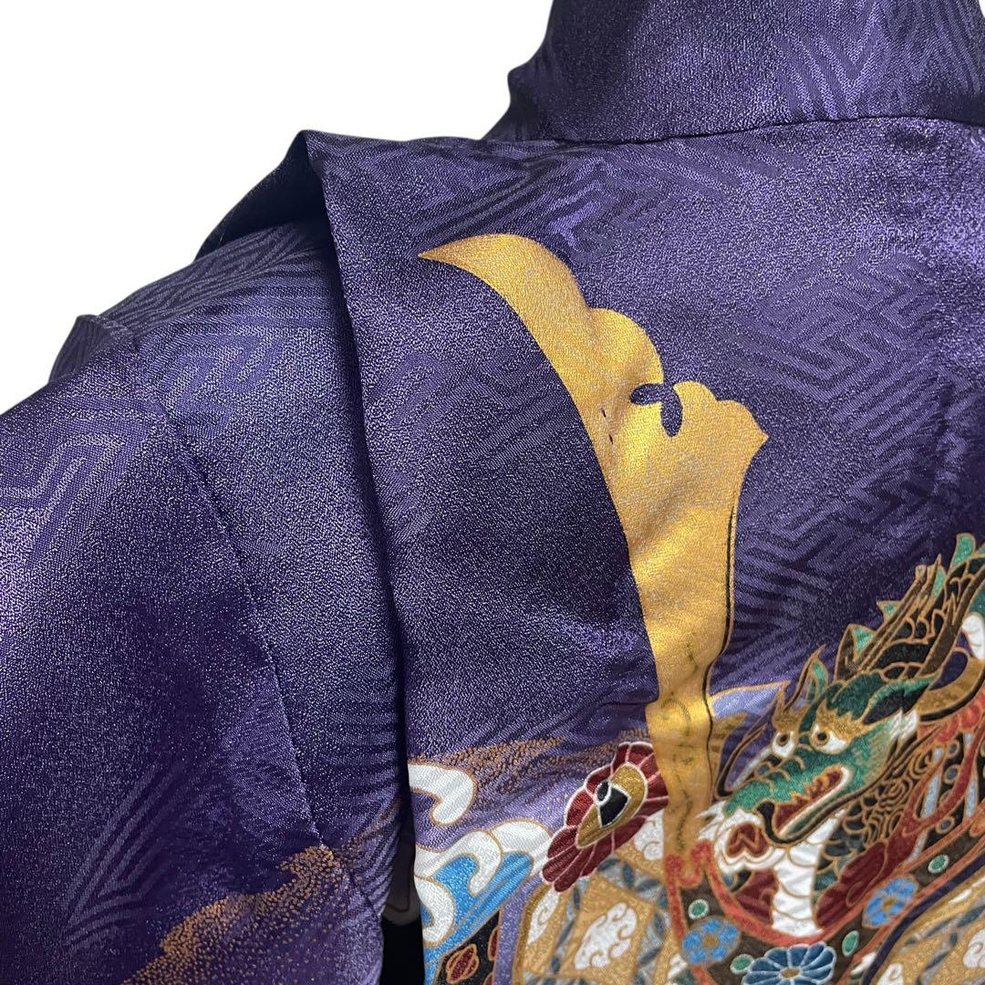 七五三 5歳 男の子 男児 着物 羽織 袴 フルセット 紫