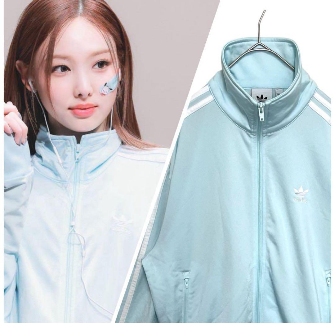 ナヨン着用　adidas セットアップ ジャージ トラックジャケットパンツ水色L