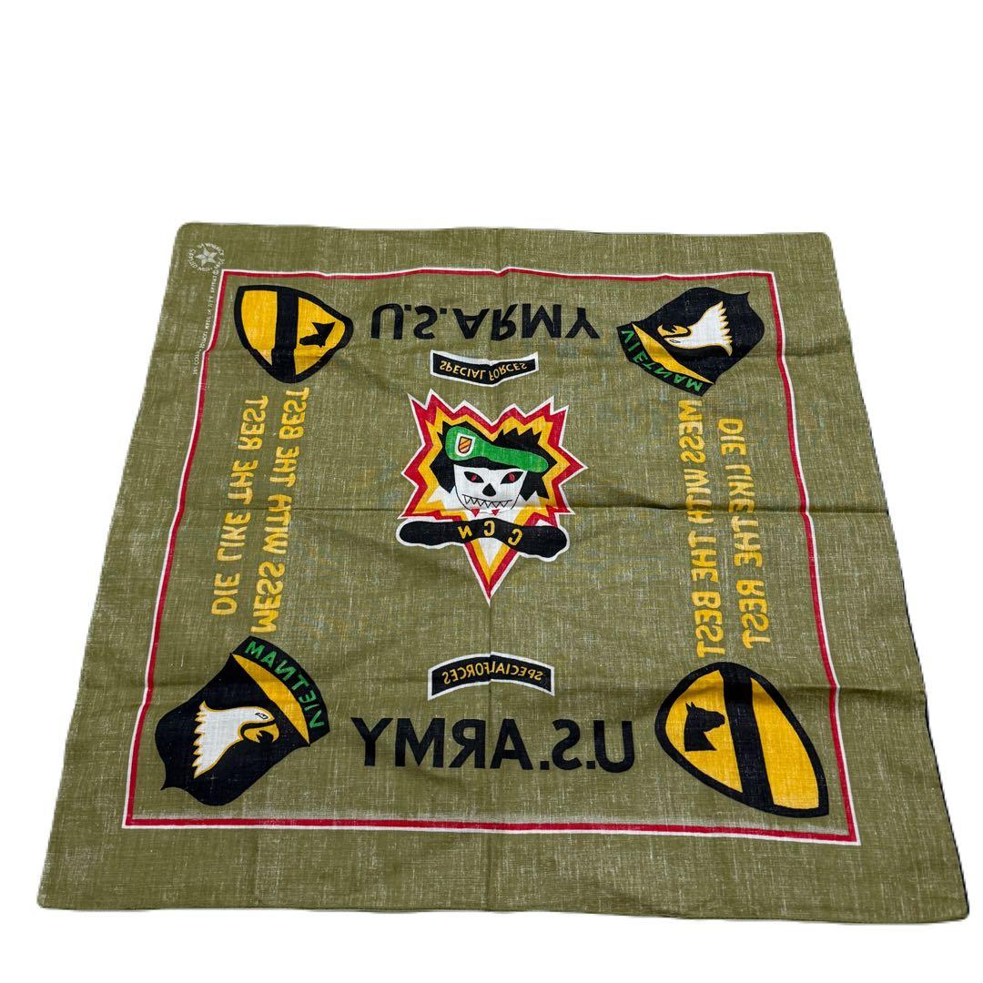 US.ARMY 80's バンダナ ベトナム戦 スカルSPECIALFORCES