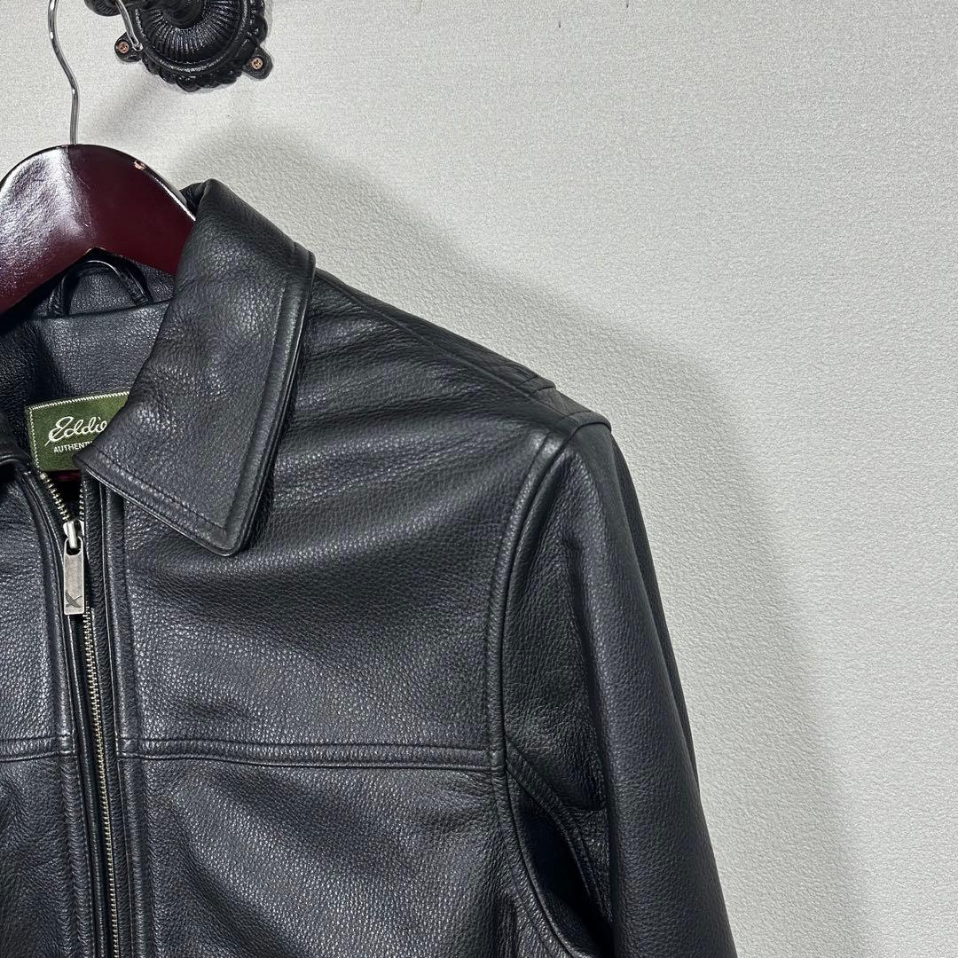 00s Eddie Bauer レザージャケット 黒 アメカジ　バイカー