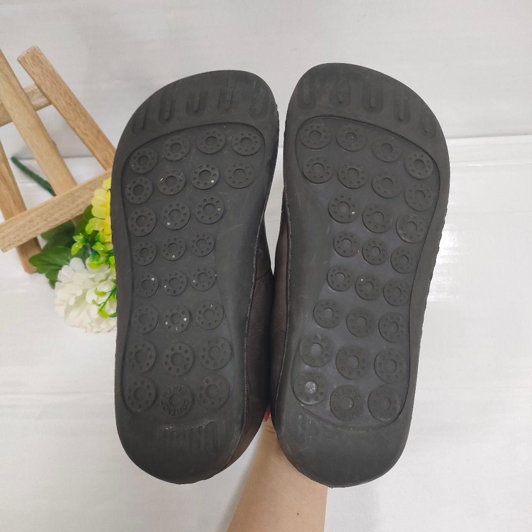 美品 CAMPER カンペール ペウカミ 本革 レザースニーカー スリッポン 茶