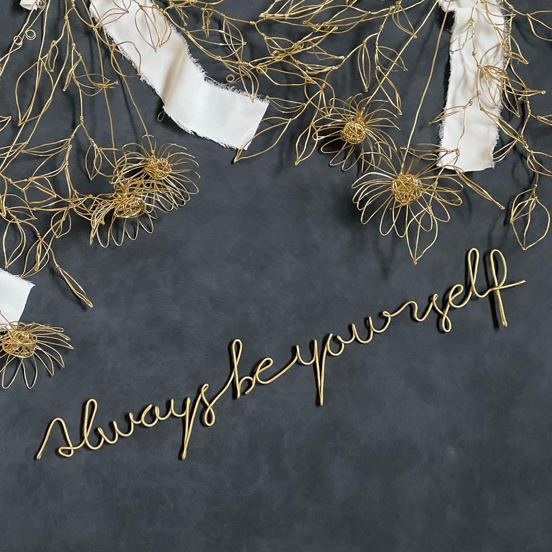 【ご依頼ページ】オーダー ガーベラのスワッグ&レタリング あなたらしく〖真鍮〗