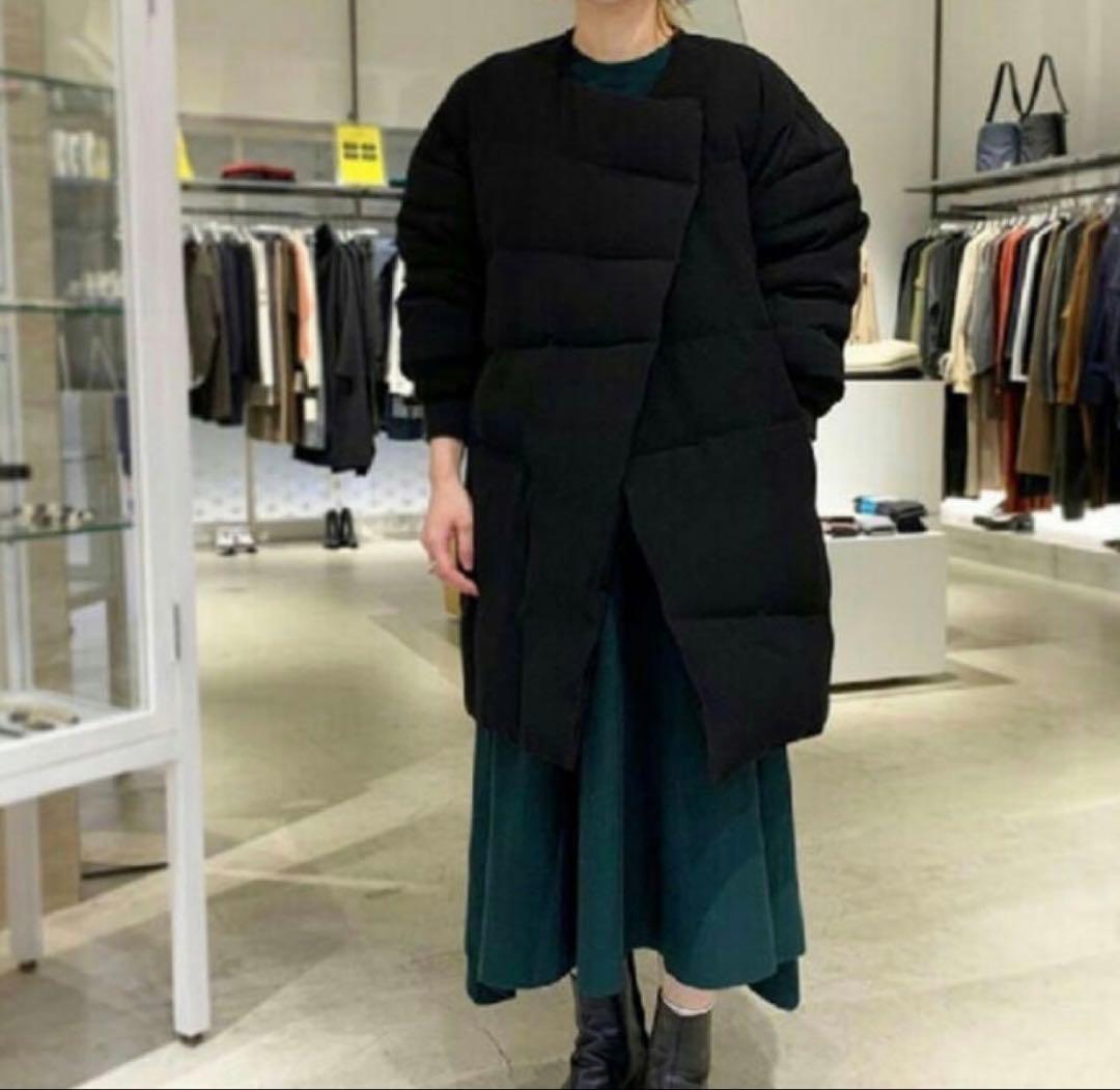 ENFOLD ノーカラーダウンコート黒 38サイズ