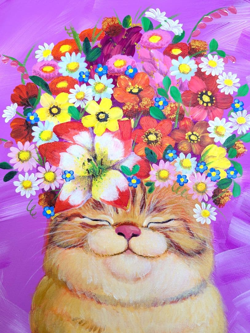 『お花が咲いちゃった猫さん』