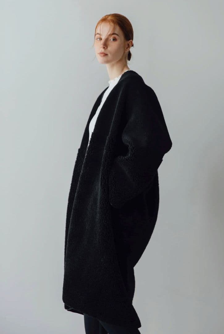 【eLLa】ボアコクーンミドルコート